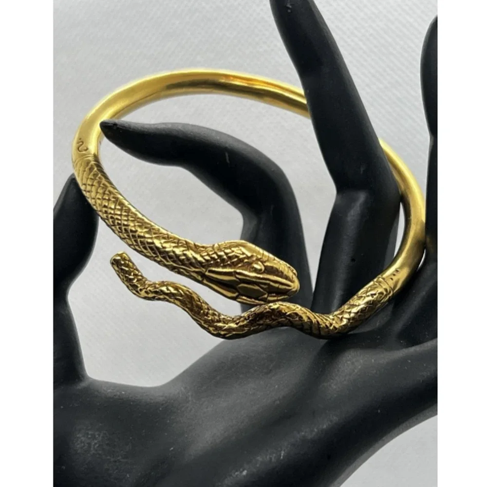 Vintage 1992 MMA 24K Gold Plated Snake Bracelet - Serpent - Metropolitan Museum